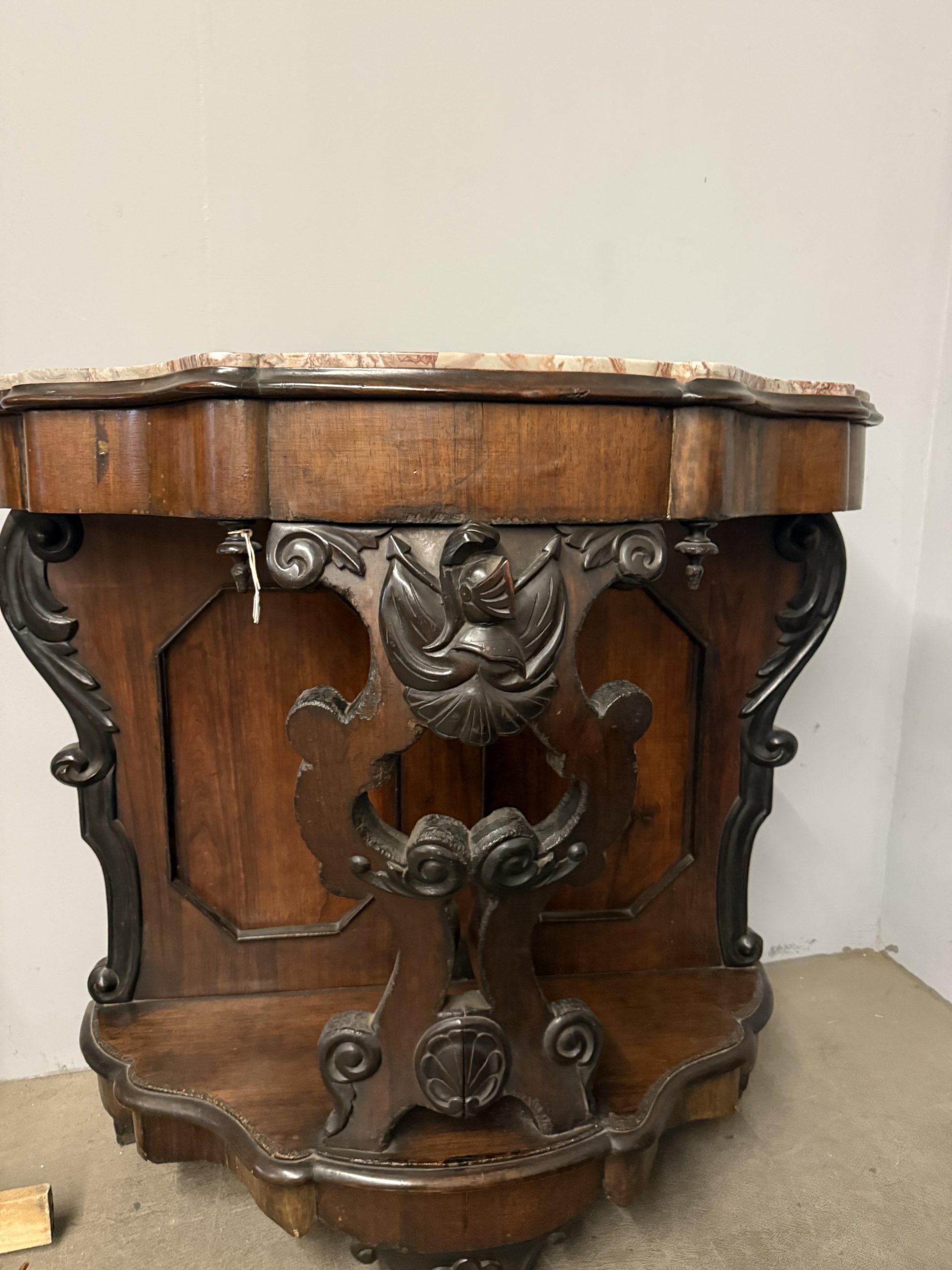 Antica console noce L.Filippo, '800, Napoli, 100x103x43cm - immagine 4