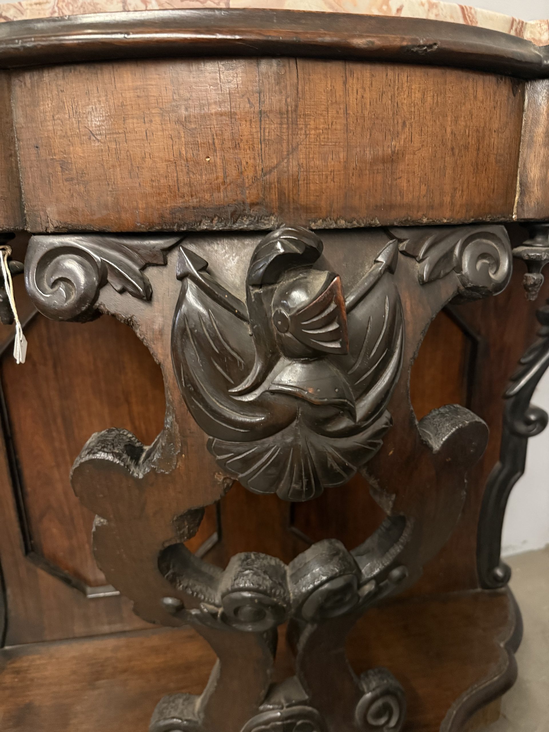 Antica console noce L.Filippo, '800, Napoli, 100x103x43cm - immagine 6