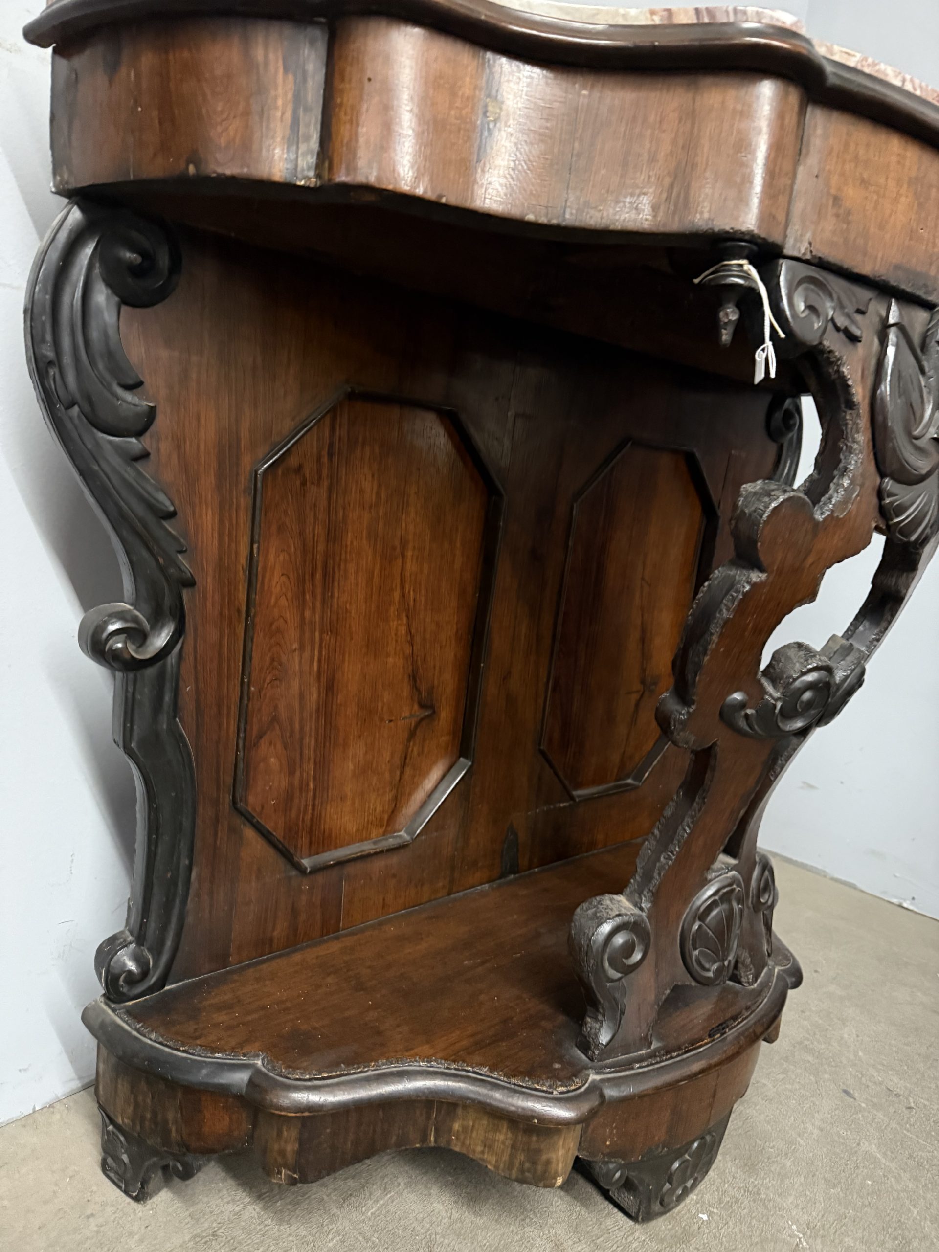 Antica console noce L.Filippo, '800, Napoli, 100x103x43cm - immagine 10