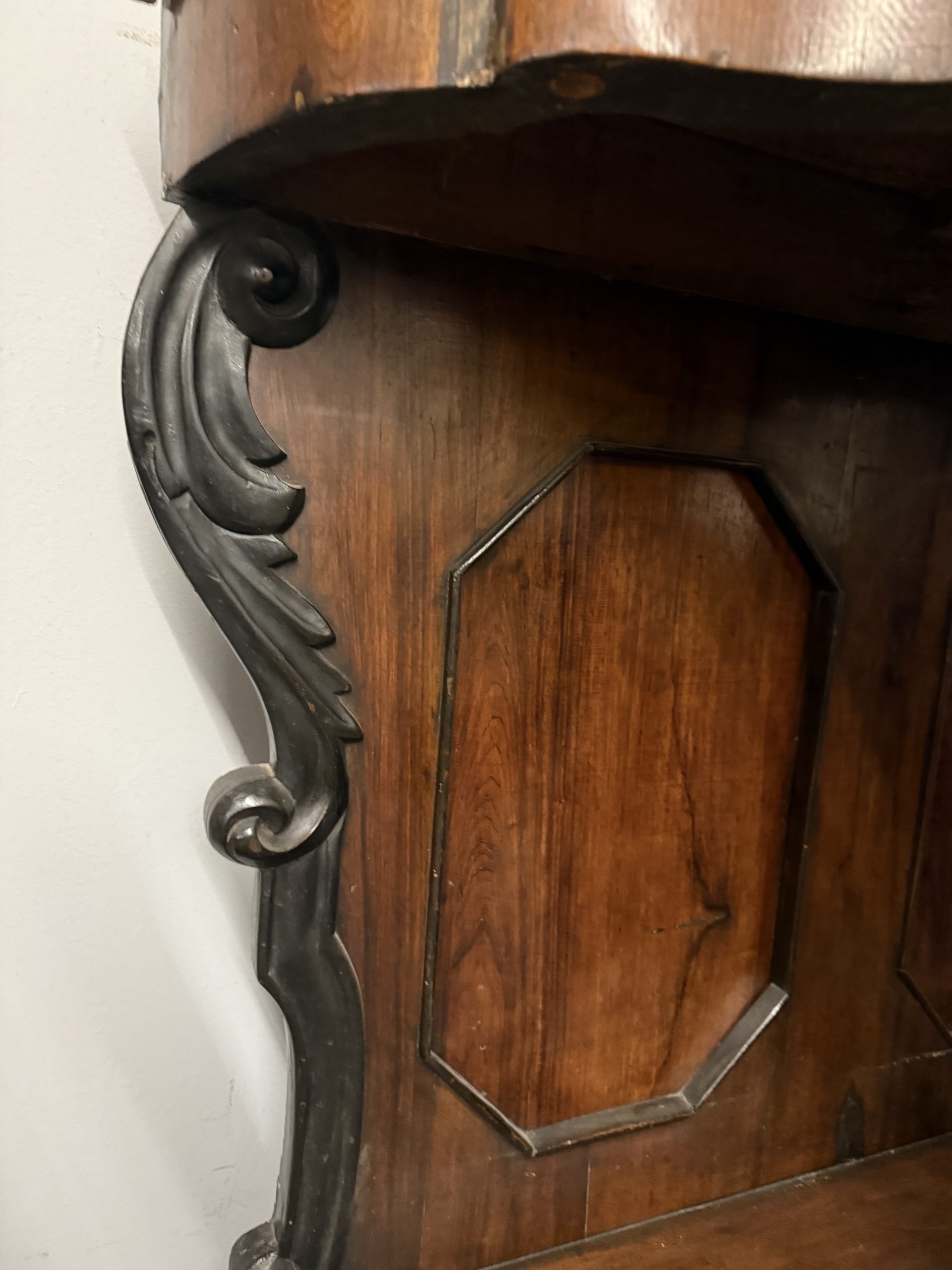 Antica console noce L.Filippo, '800, Napoli, 100x103x43cm - immagine 11