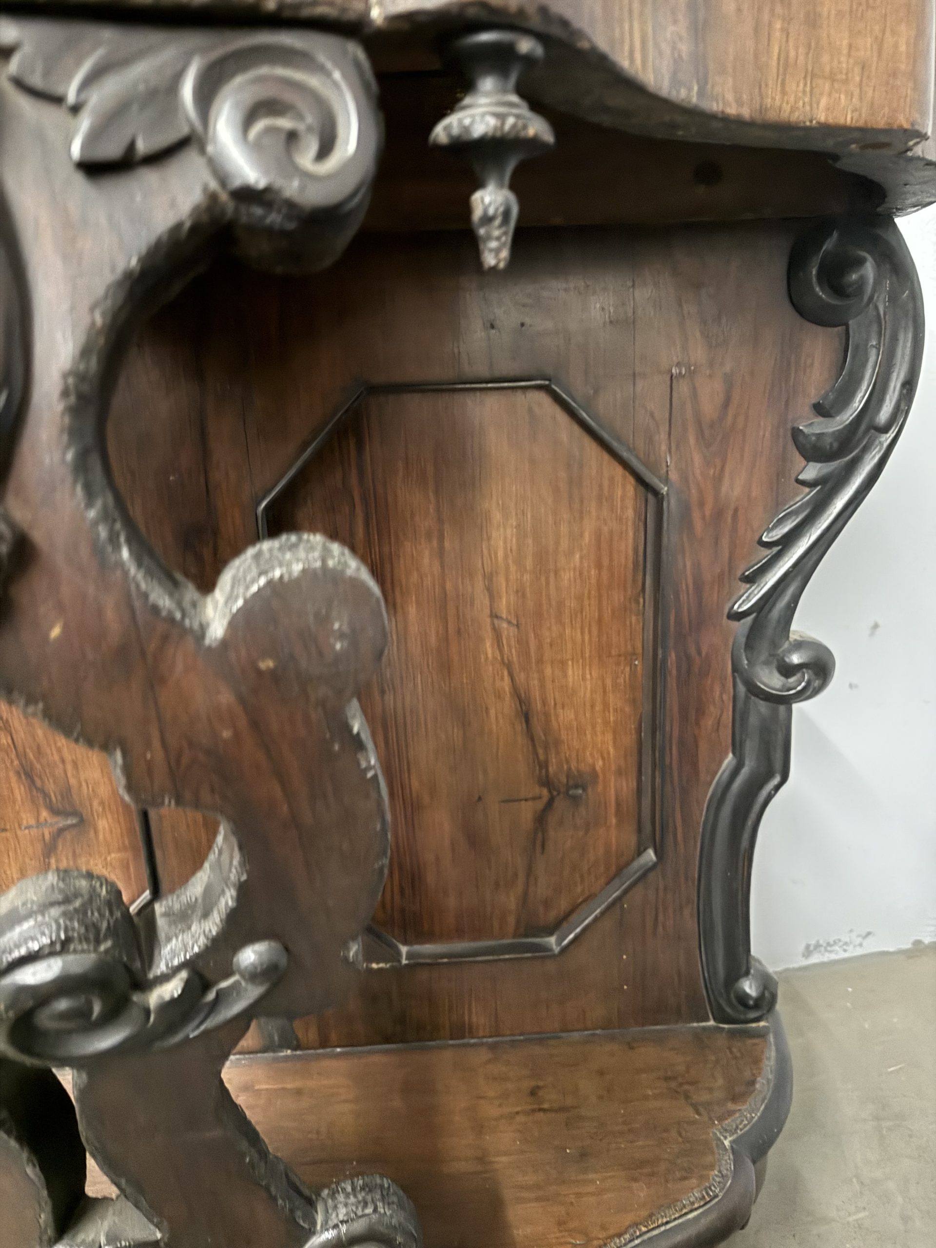 Antica console noce L.Filippo, '800, Napoli, 100x103x43cm - immagine 12