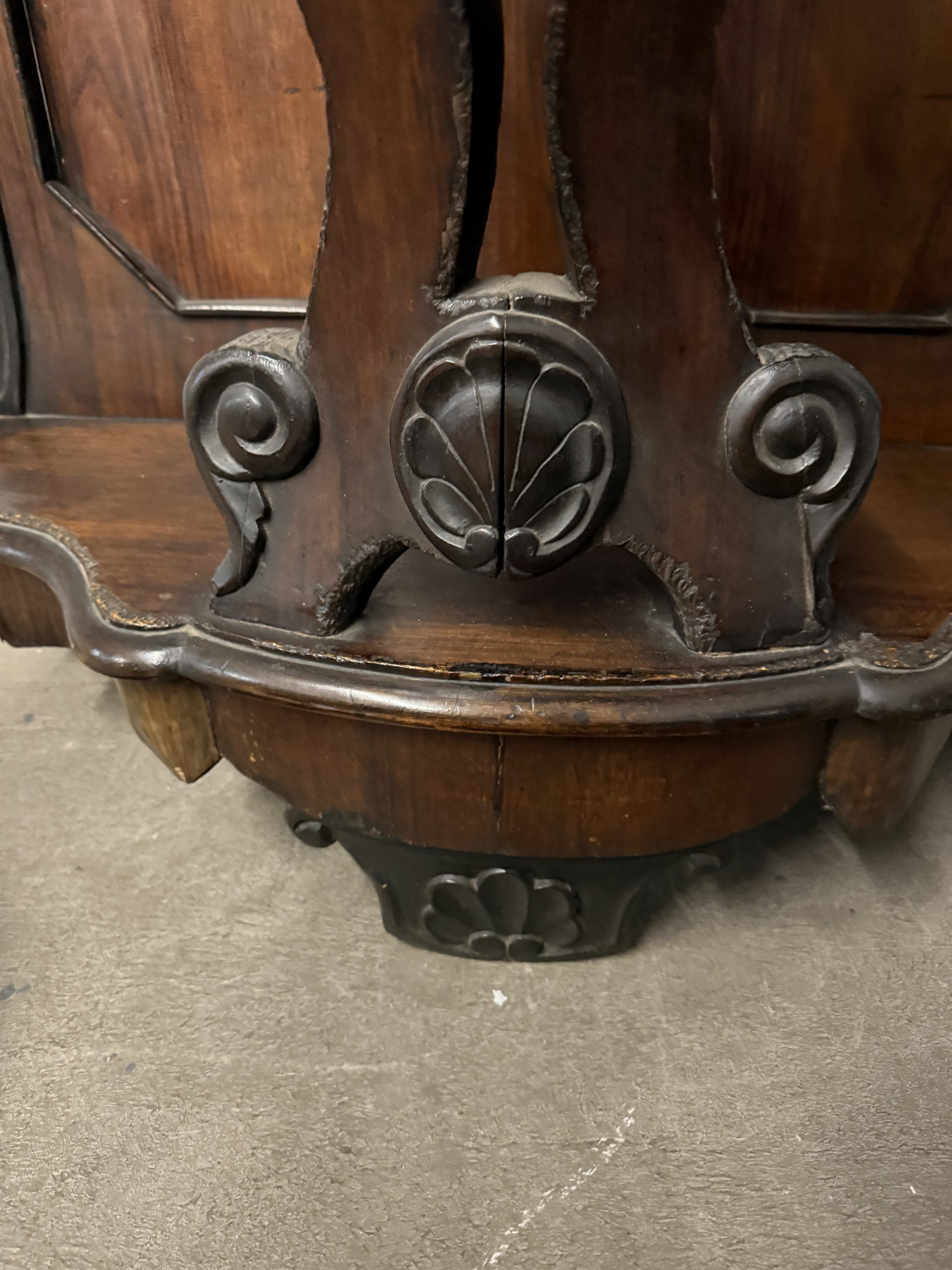 Antica console noce L.Filippo, '800, Napoli, 100x103x43cm - immagine 13
