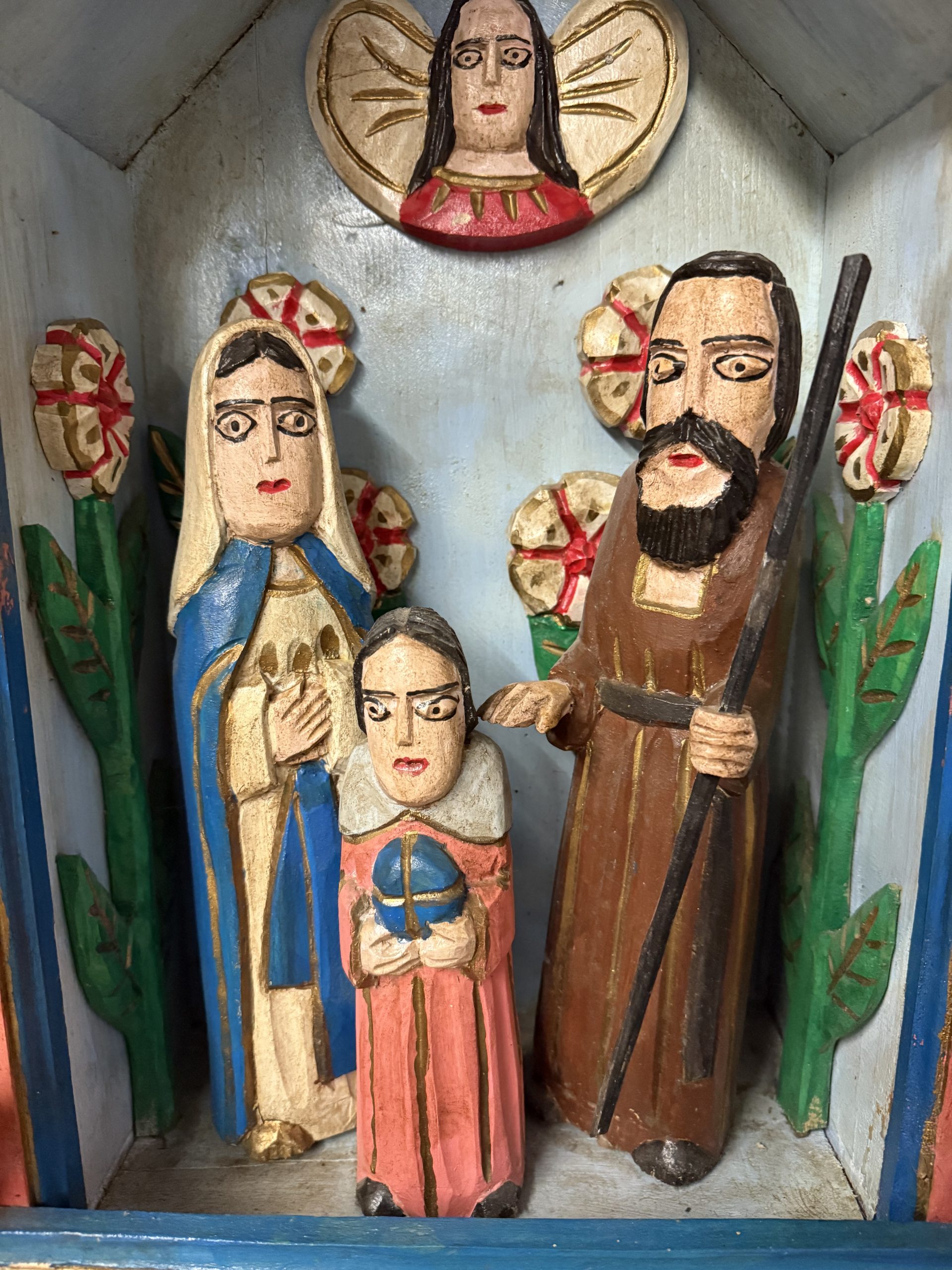 Opera contemporanea XX sec, scultura legno e Capanna con Natività , 64x46x23cm - immagine 4
