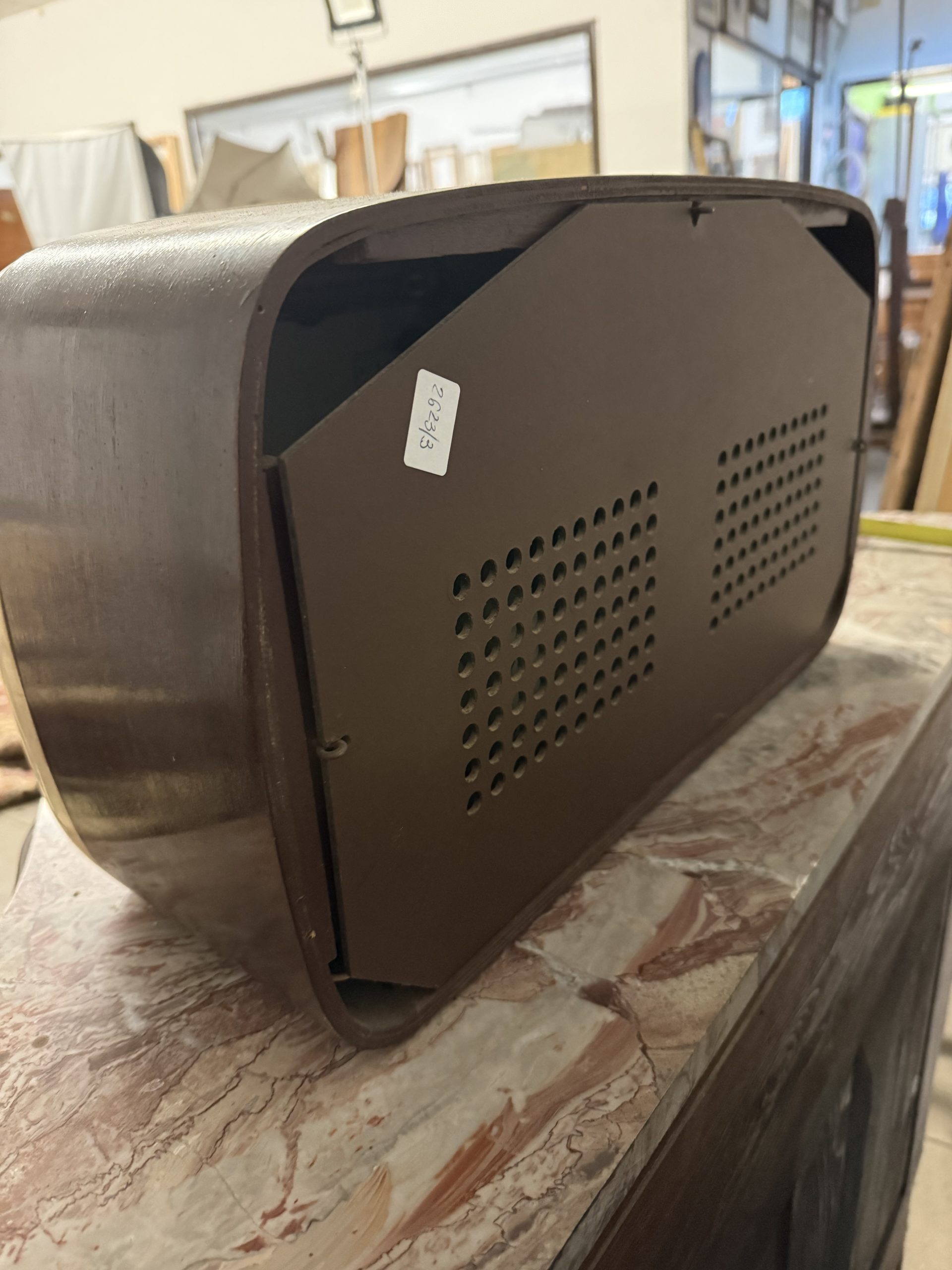 Antica radio a valvole, anni '50, 47x30x18cm Minerva - immagine 8