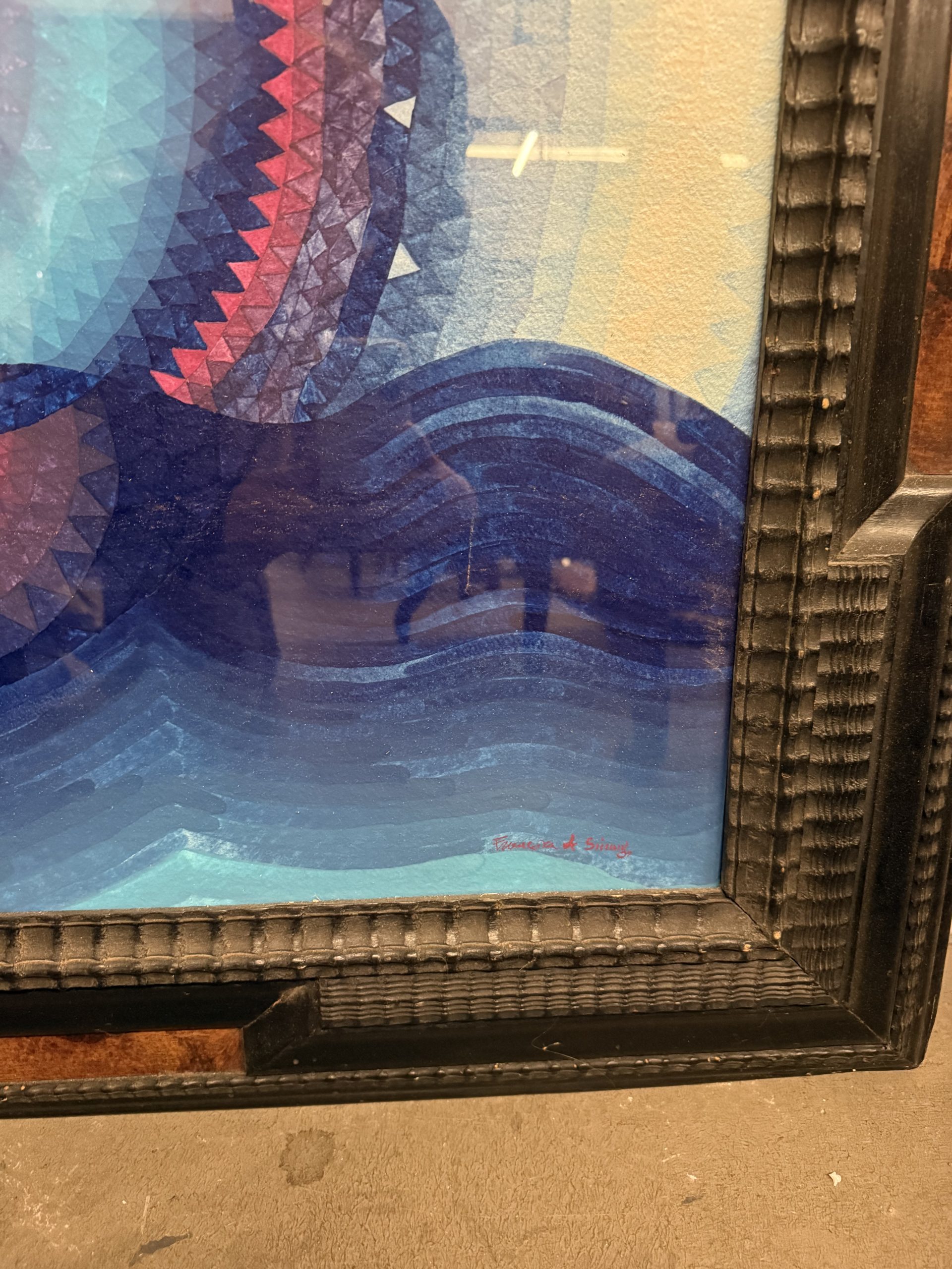Dipinto ad acquerello arte moderna XXsec, 99x70cm - immagine 8