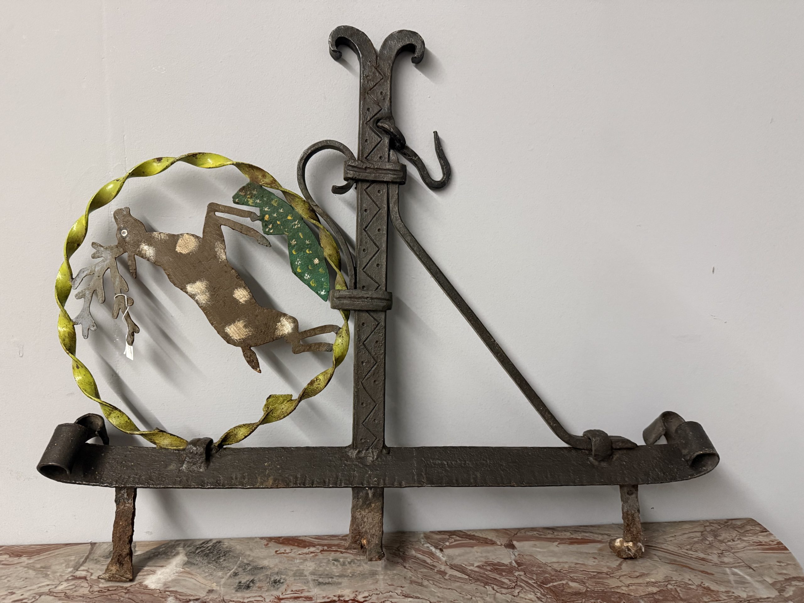 Antica insegna/base lampada, XVIIIsec, 68x59cm - immagine 3
