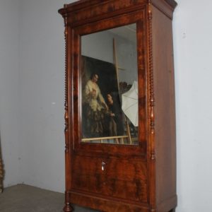 Antico armadio specchio Luigi Filippo Lombardo 1840 noce . Mis H207 L 107 prof 56