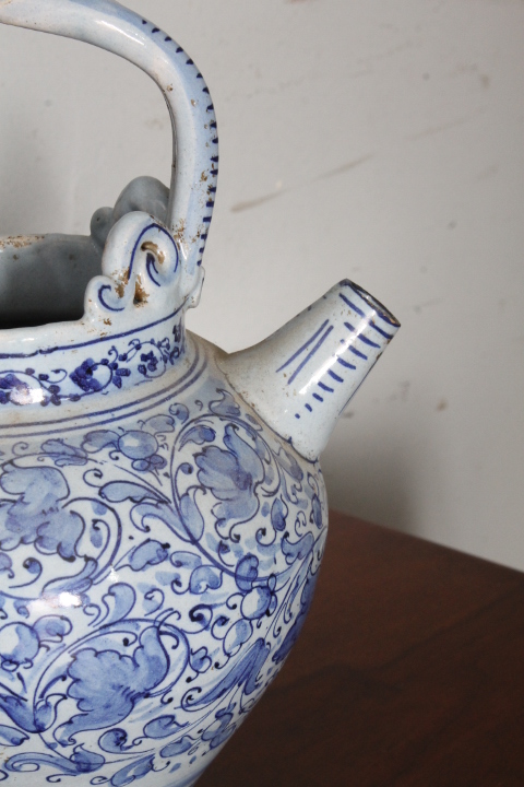 Antico Versatoio da farmacia in maiolica XVIII sec . Mis H 28 L 20 - immagine 4
