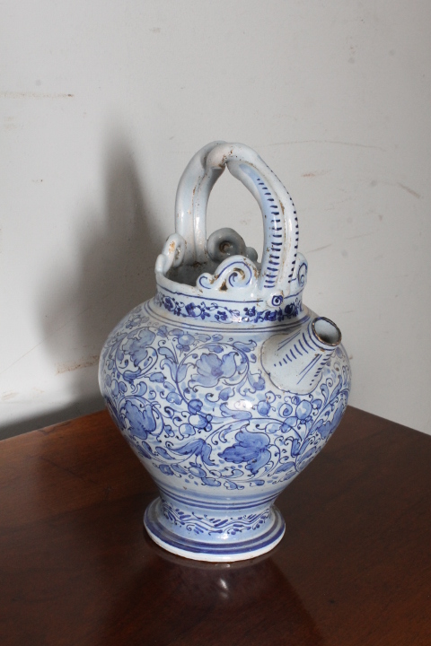 Antico Versatoio da farmacia in maiolica XVIII sec . Mis H 28 L 20 - immagine 5