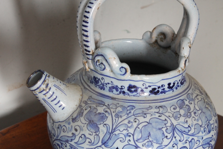 Antico Versatoio da farmacia in maiolica XVIII sec . Mis H 28 L 20 - immagine 7