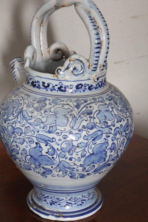 Antico Versatoio da farmacia in maiolica XVIII sec . Mis H 28 L 20 - immagine 8