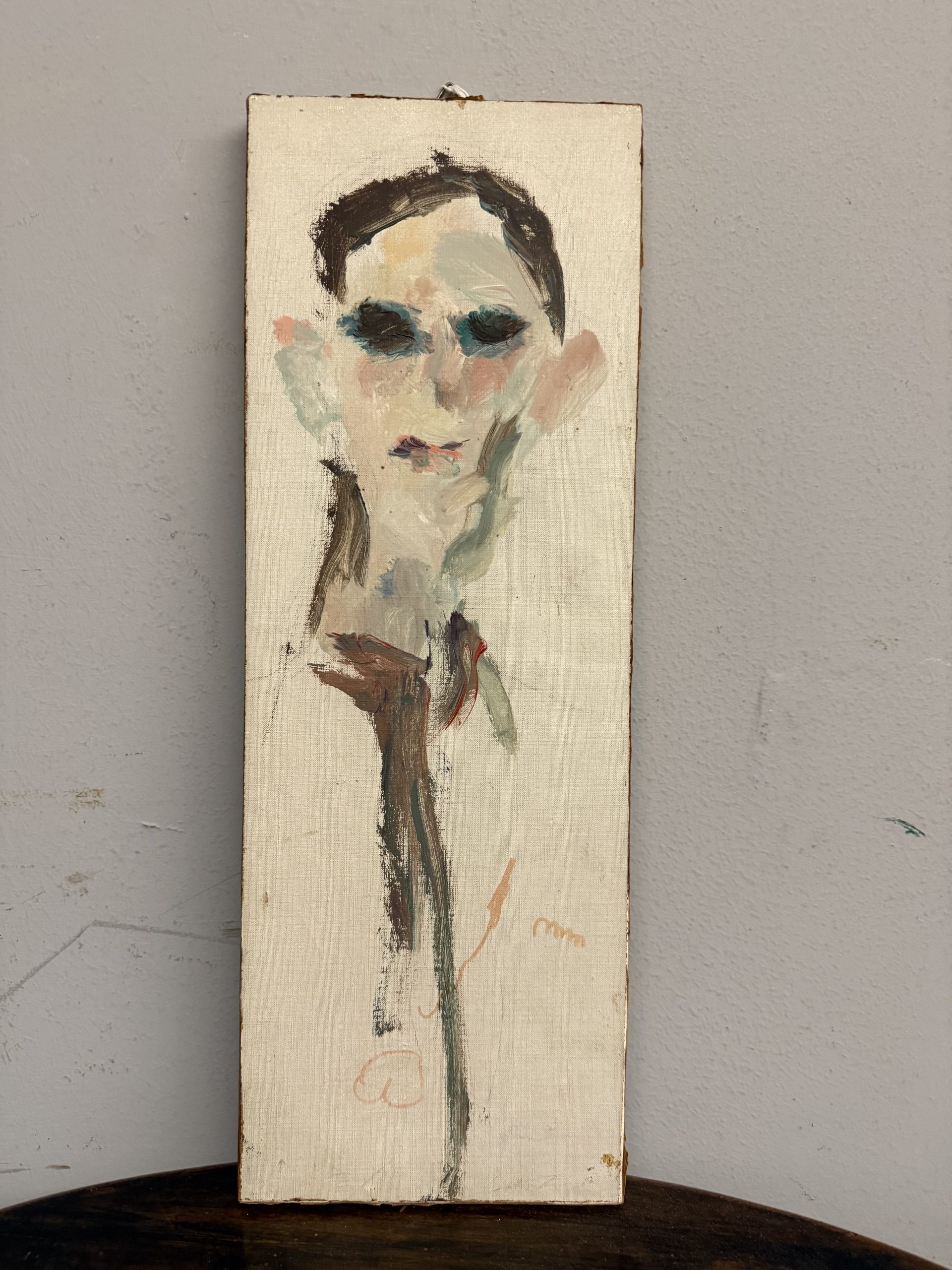 Ernesto TRECCANI (Milano 1920-2009) Ragazzo dipinto su tela, 46x16cm - immagine 2