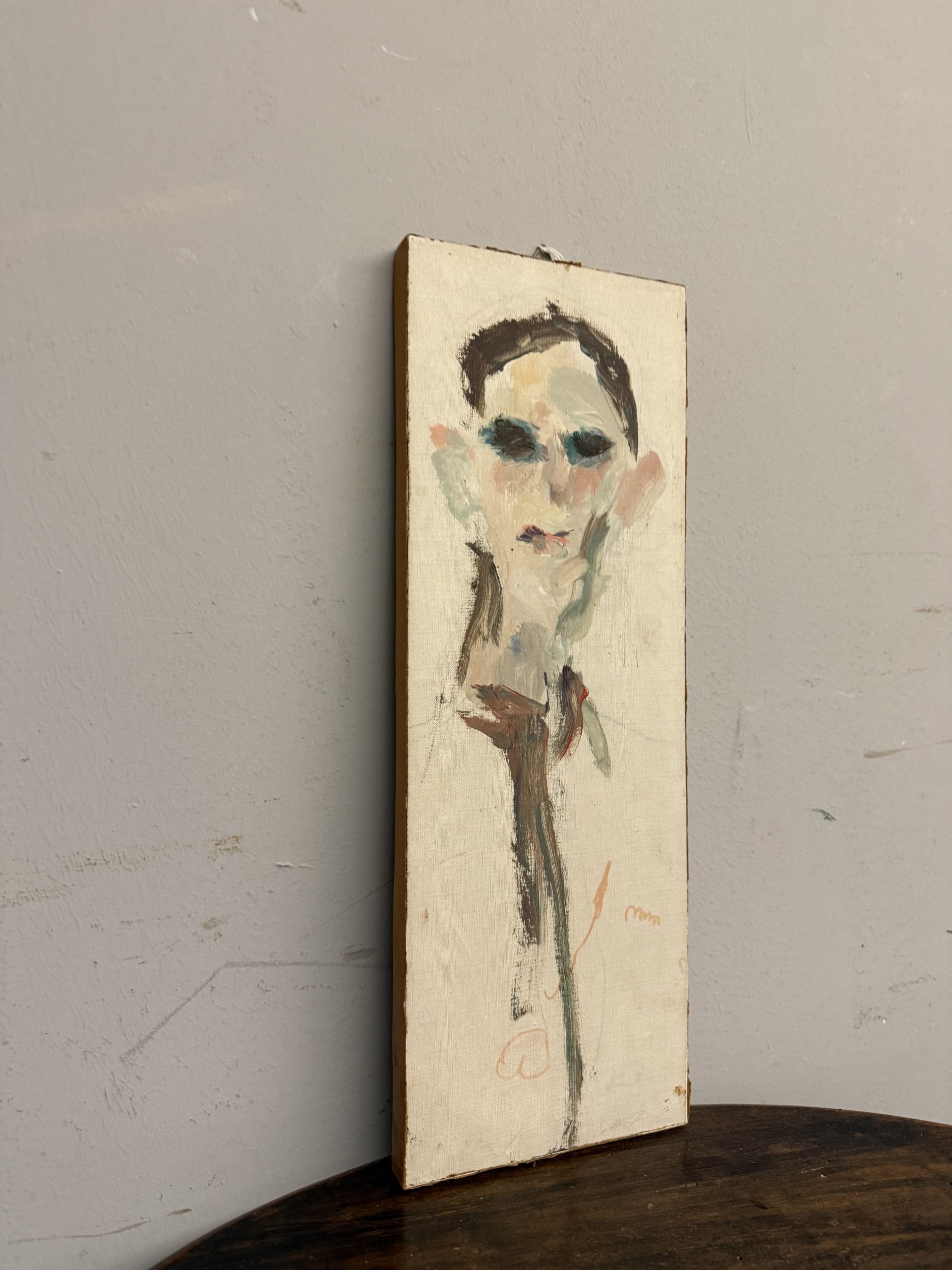 Ernesto TRECCANI (Milano 1920-2009) Ragazzo dipinto su tela, 46x16cm - immagine 3