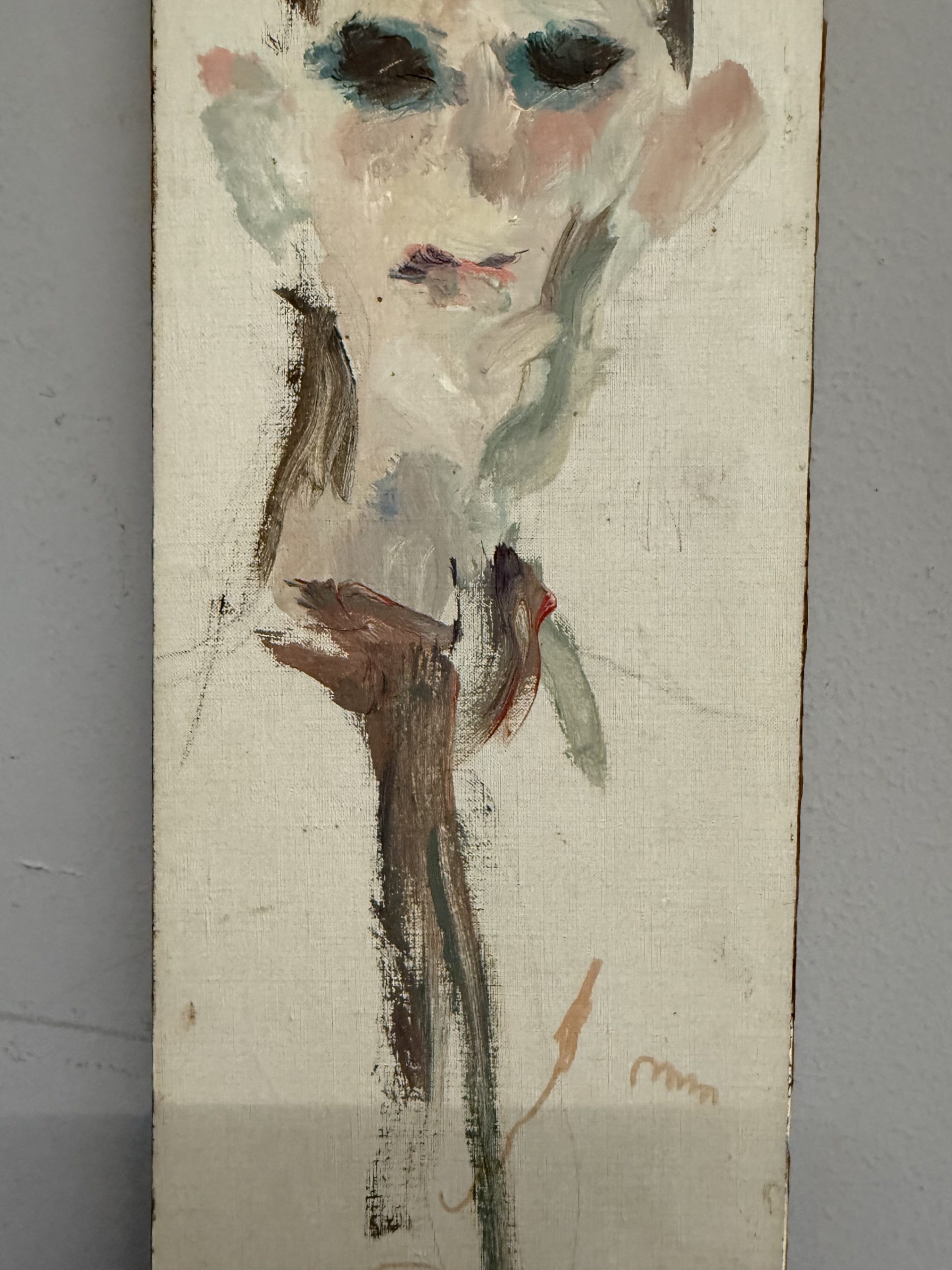 Ernesto TRECCANI (Milano 1920-2009) Ragazzo dipinto su tela, 46x16cm - immagine 5