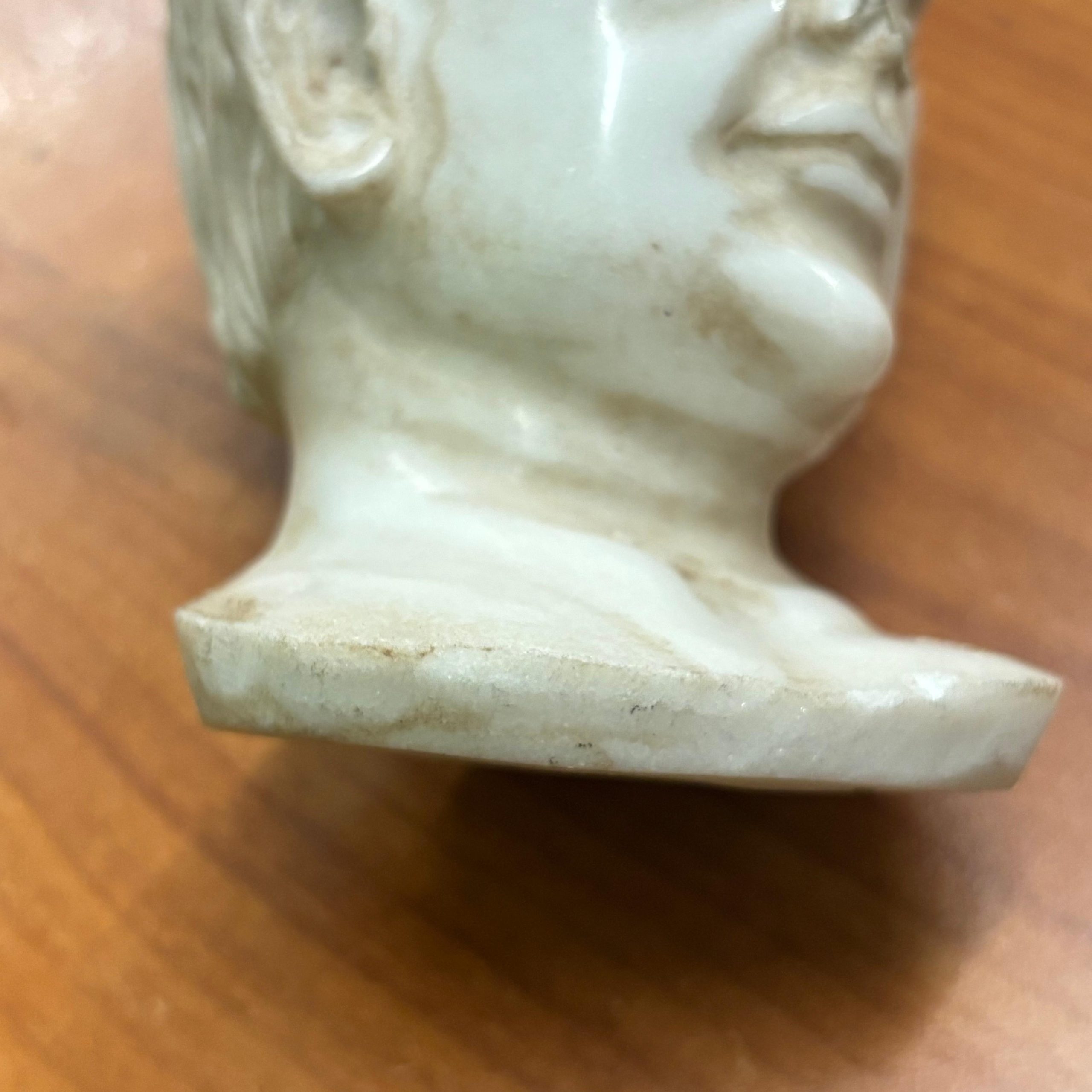 Antica scultura in marmo di imperatore XIX sec, 10x8cm - immagine 3