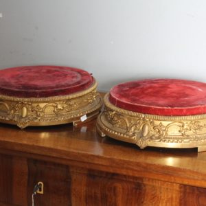 Antica coppia di basi dorate foglia oro per sculture o vasi .Epoca Luigi Filippo XIXsec