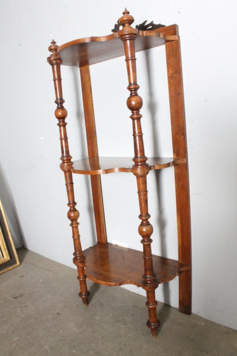Antico etagere libreria a giorno L. Filippo metà XIX secolo noce . Mis H 179 L 74 Prof cm 42