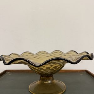 Antico centrotavola color ambra, anni'70, 11x27cm