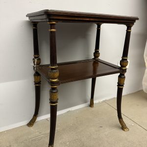 Antico tavolinetto etagere in mogano impero XIXsec, 73x52x34cm