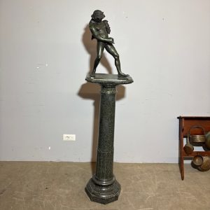 Splendida antica scultura raffigurante Satiro epoca XIX secolo in bronzo