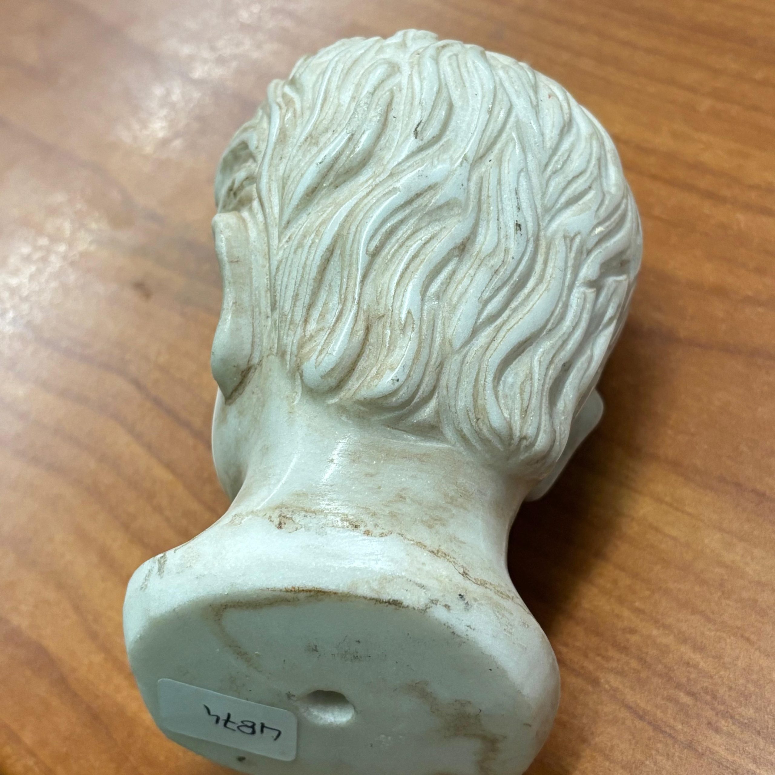 Antica scultura in marmo di imperatore XIX sec, 10x8cm - immagine 6