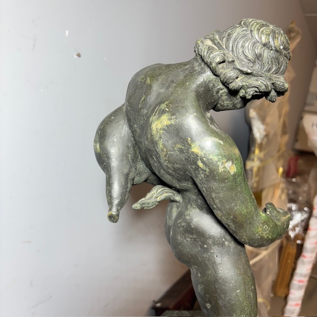 Splendida antica scultura raffigurante Satiro epoca XIX secolo in bronzo - immagine 7