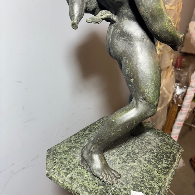 Splendida antica scultura raffigurante Satiro epoca XIX secolo in bronzo - immagine 8