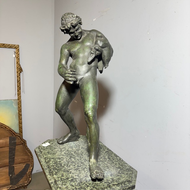 Splendida antica scultura raffigurante Satiro epoca XIX secolo in bronzo - immagine 9