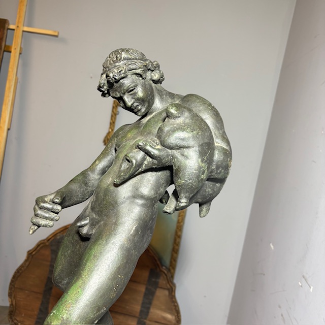 Splendida antica scultura raffigurante Satiro epoca XIX secolo in bronzo - immagine 10