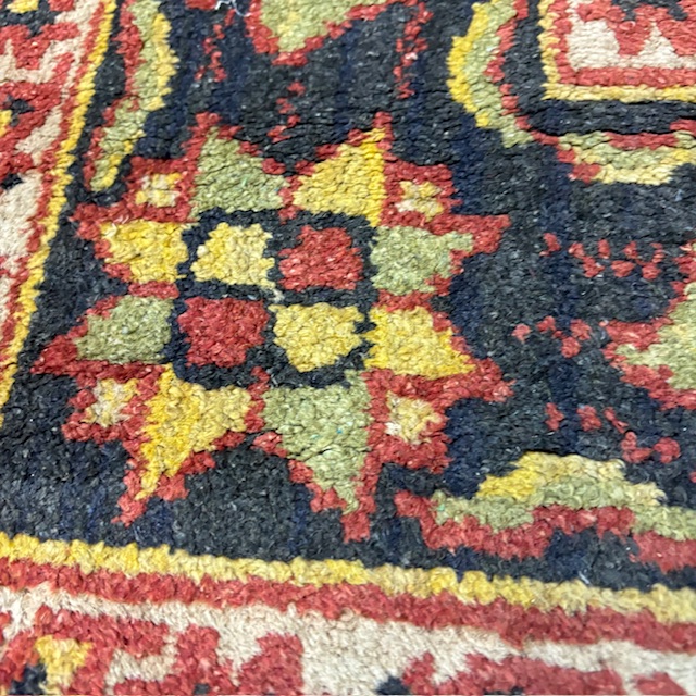 Tappeto Vintage anni 70 lana fondo rosso . motivi geometrici Mis 207 x cm 140 - immagine 8