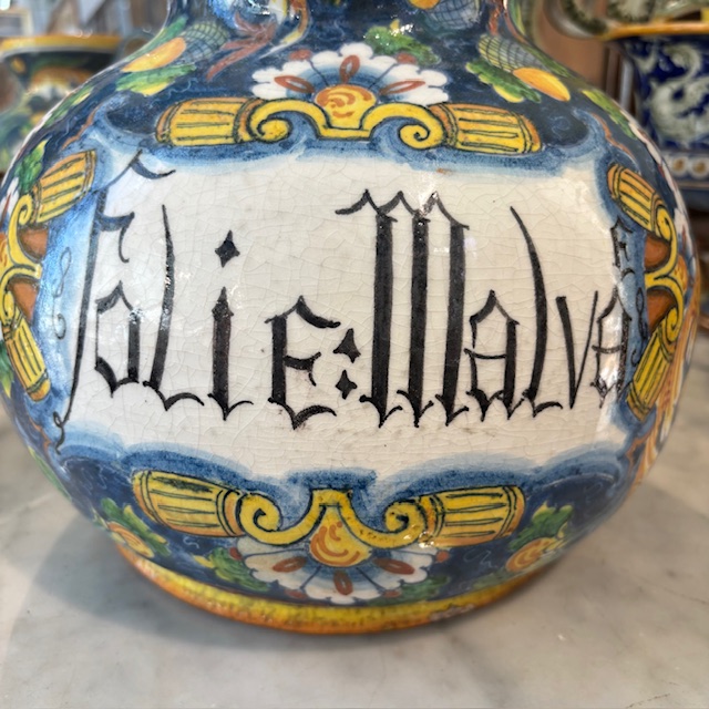 Antico grande vaso da farmacia Venezia epoca XVIII sec Folie Malva . Mis h 24 - immagine 4