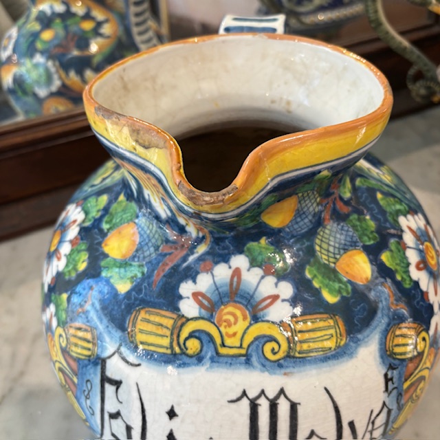 Antico grande vaso da farmacia Venezia epoca XVIII sec Folie Malva . Mis h 24 - immagine 5