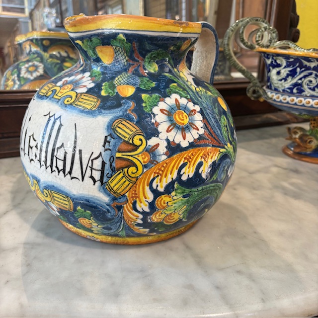 Antico grande vaso da farmacia Venezia epoca XVIII sec Folie Malva . Mis h 24 - immagine 6