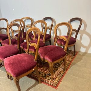 Alternative view of Antico e raro gruppo di 10 sedie Luigi Filippo XIX secolo