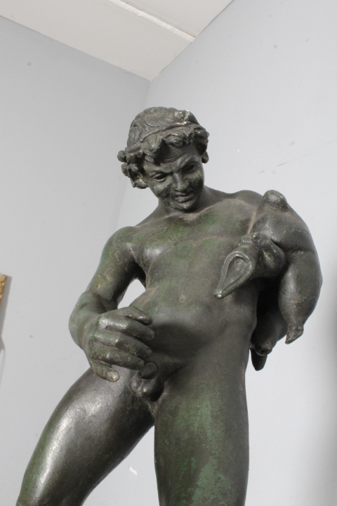 Splendida antica scultura raffigurante Satiro epoca XIX secolo in bronzo - immagine 17