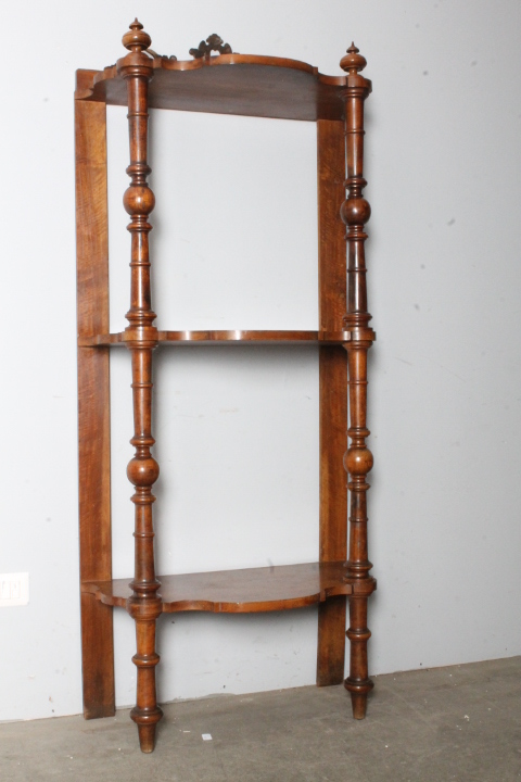 Antico etagere libreria a giorno L. Filippo metà XIX secolo noce . Mis H 179 L 74 Prof cm 42 - immagine 2