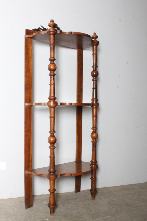 Antico etagere libreria a giorno L. Filippo metà XIX secolo noce . Mis H 179 L 74 Prof cm 42 - immagine 3