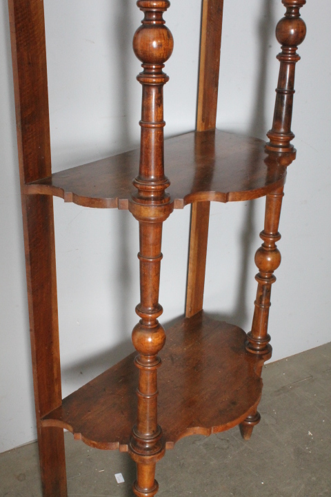 Antico etagere libreria a giorno L. Filippo metà XIX secolo noce . Mis H 179 L 74 Prof cm 42 - immagine 5