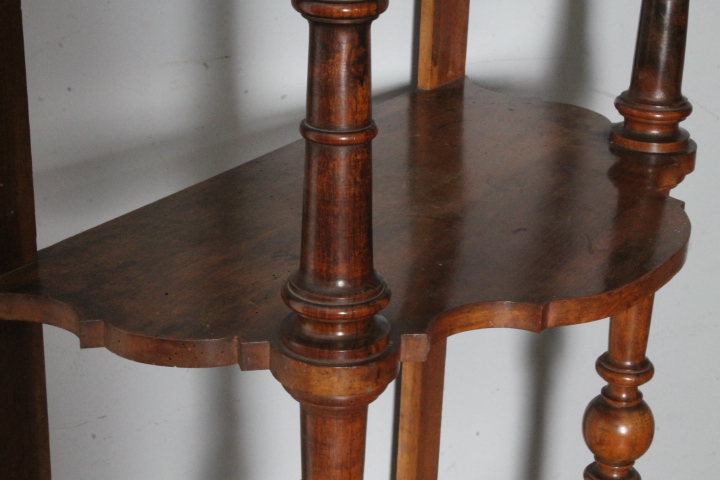 Antico etagere libreria a giorno L. Filippo metà XIX secolo noce . Mis H 179 L 74 Prof cm 42 - immagine 6