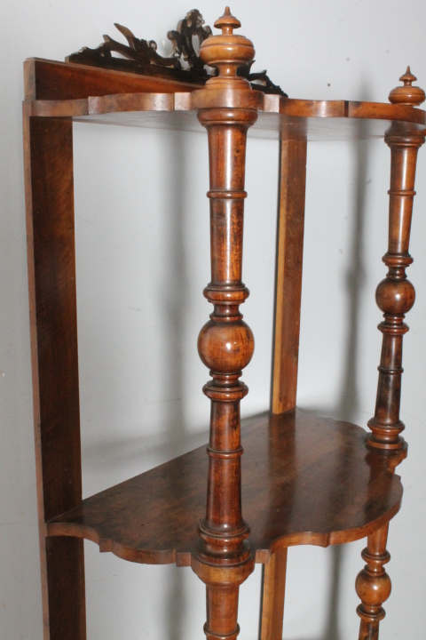 Antico etagere libreria a giorno L. Filippo metà XIX secolo noce . Mis H 179 L 74 Prof cm 42 - immagine 7