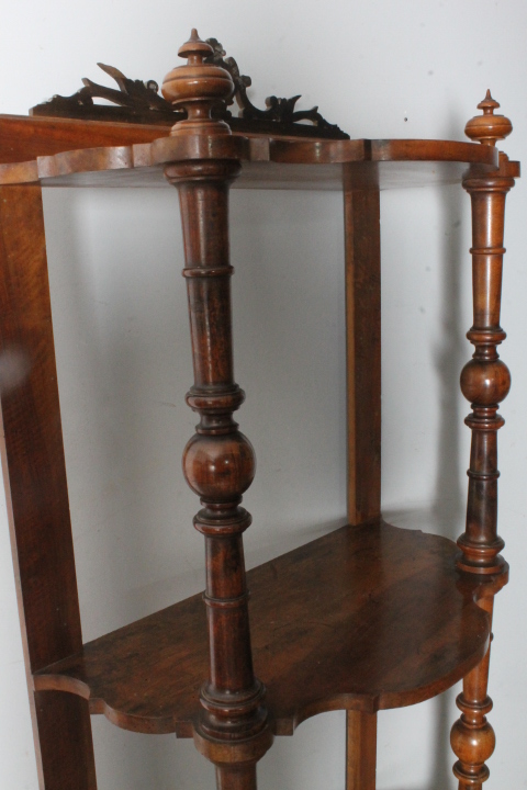 Antico etagere libreria a giorno L. Filippo metà XIX secolo noce . Mis H 179 L 74 Prof cm 42 - immagine 8