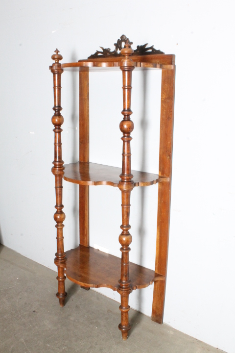Antico etagere libreria a giorno L. Filippo metà XIX secolo noce . Mis H 179 L 74 Prof cm 42 - immagine 11
