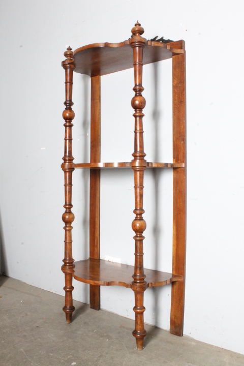 Antico etagere libreria a giorno L. Filippo metà XIX secolo noce . Mis H 179 L 74 Prof cm 42 - immagine 12