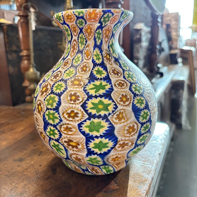 Antico splendido vaso Veneziano Murano Fratelli Toso a Murrine 1920. H 21 - immagine 3