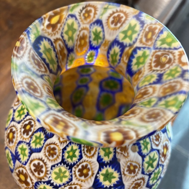 Antico splendido vaso Veneziano Murano Fratelli Toso a Murrine 1920. H 21 - immagine 4