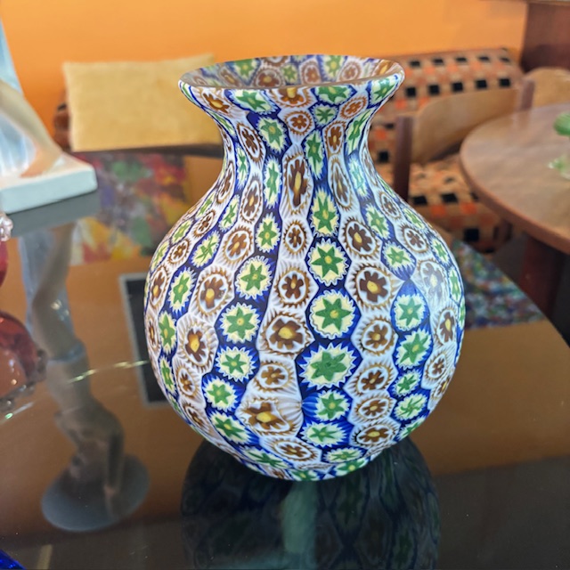 Antico splendido vaso Veneziano Murano Fratelli Toso a Murrine 1920. H 21 - immagine 7