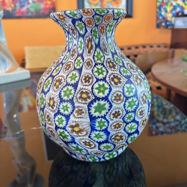 Antico splendido vaso Veneziano Murano Fratelli Toso a Murrine 1920. H 21 - immagine 8