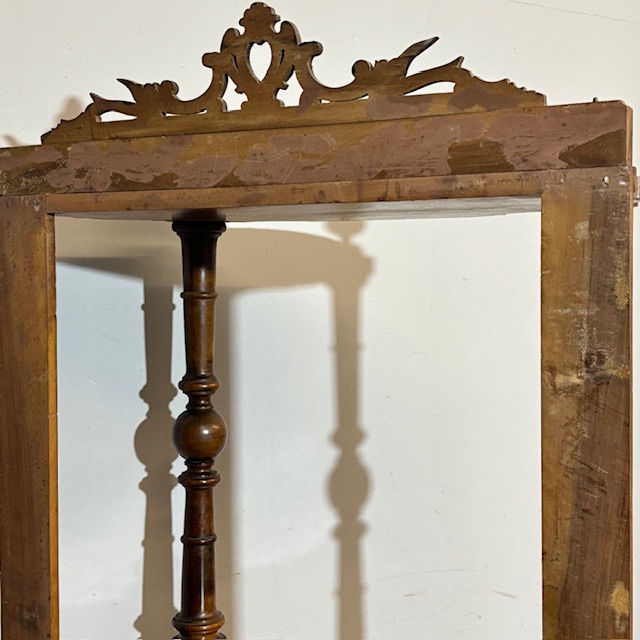 Antico etagere libreria a giorno L. Filippo metà XIX secolo noce . Mis H 179 L 74 Prof cm 42 - immagine 15