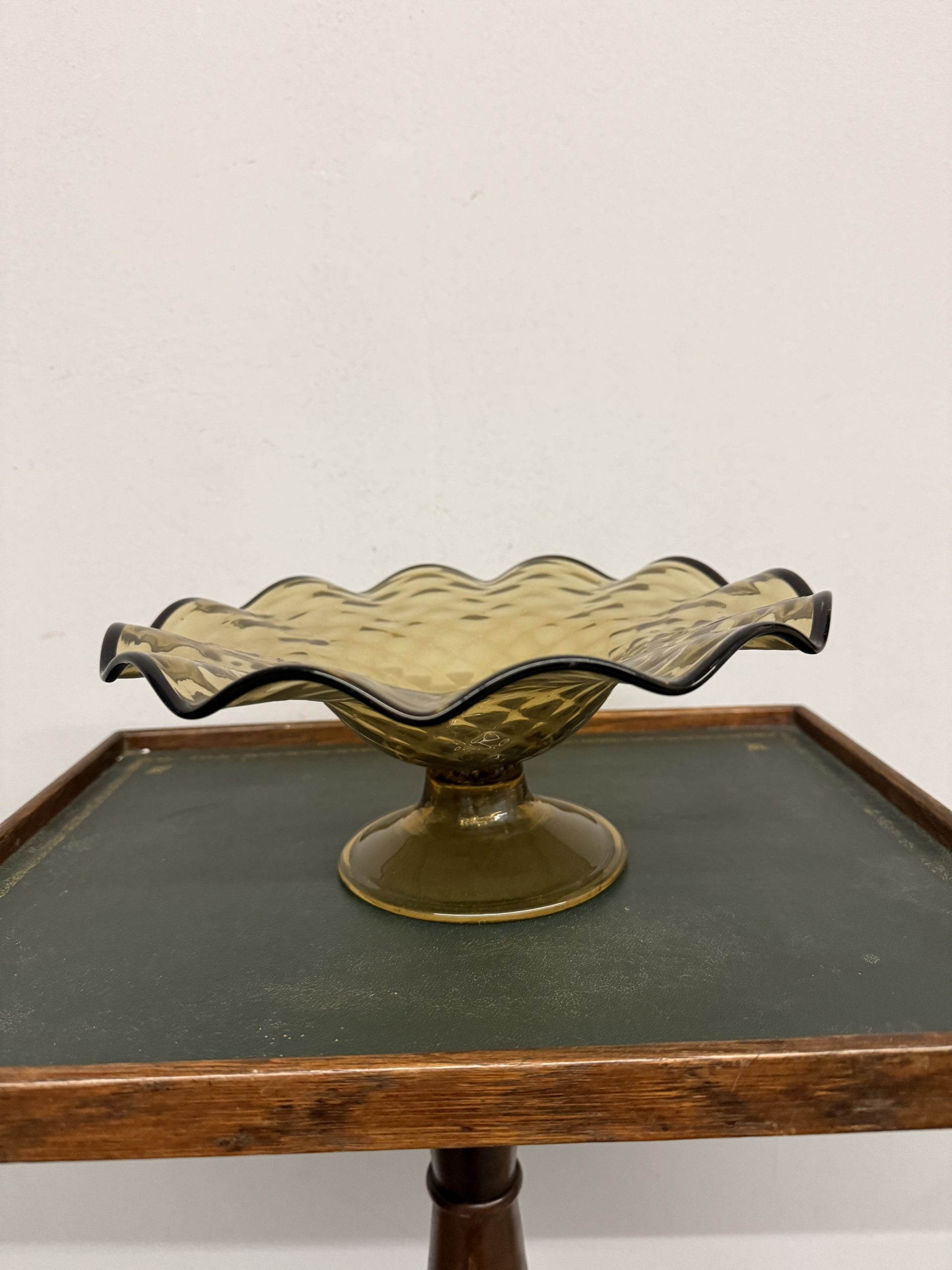 Antico centrotavola color ambra, anni'70, 11x27cm - immagine 4