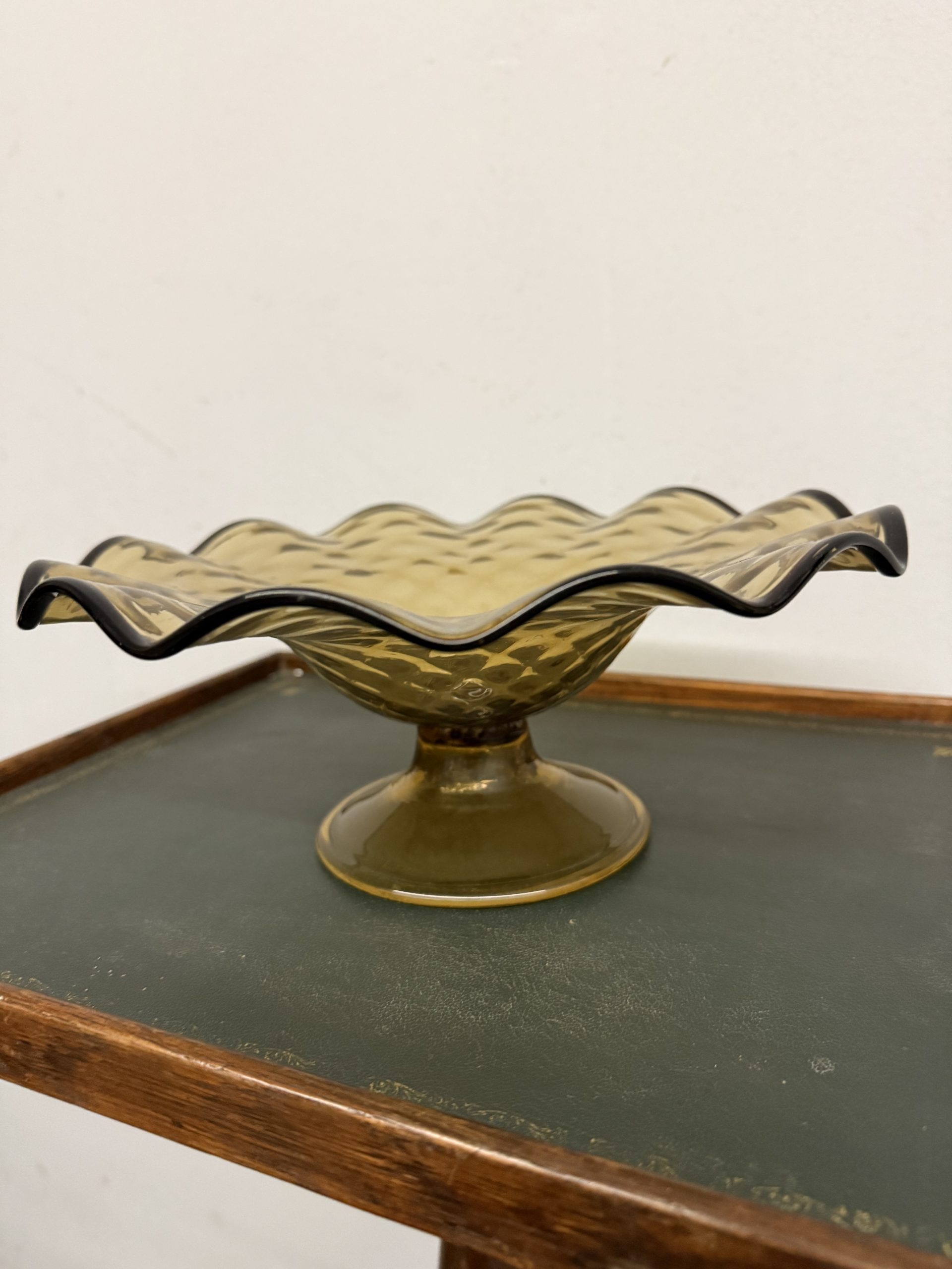 Antico centrotavola color ambra, anni'70, 11x27cm - immagine 6